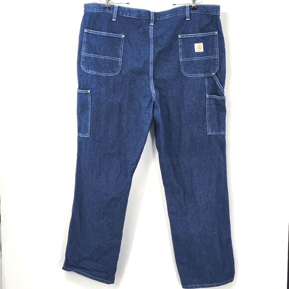Carhartt Dungaree Fit Utility Blue Carpenter Jeans Workwear Men's 42x30 - Picture 5 of 13